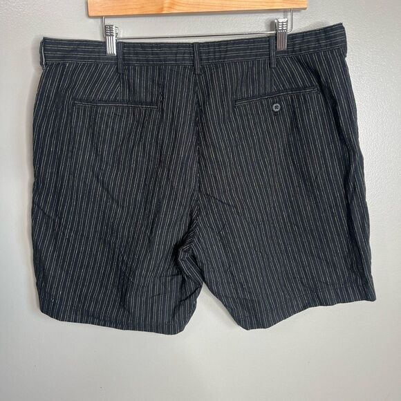Banana Republic Factory linen blend stripe shorts size 38 black preppy travel - Picture 2 of 8
